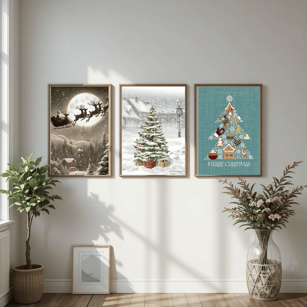 Set of 4 Dark Christmas Prints