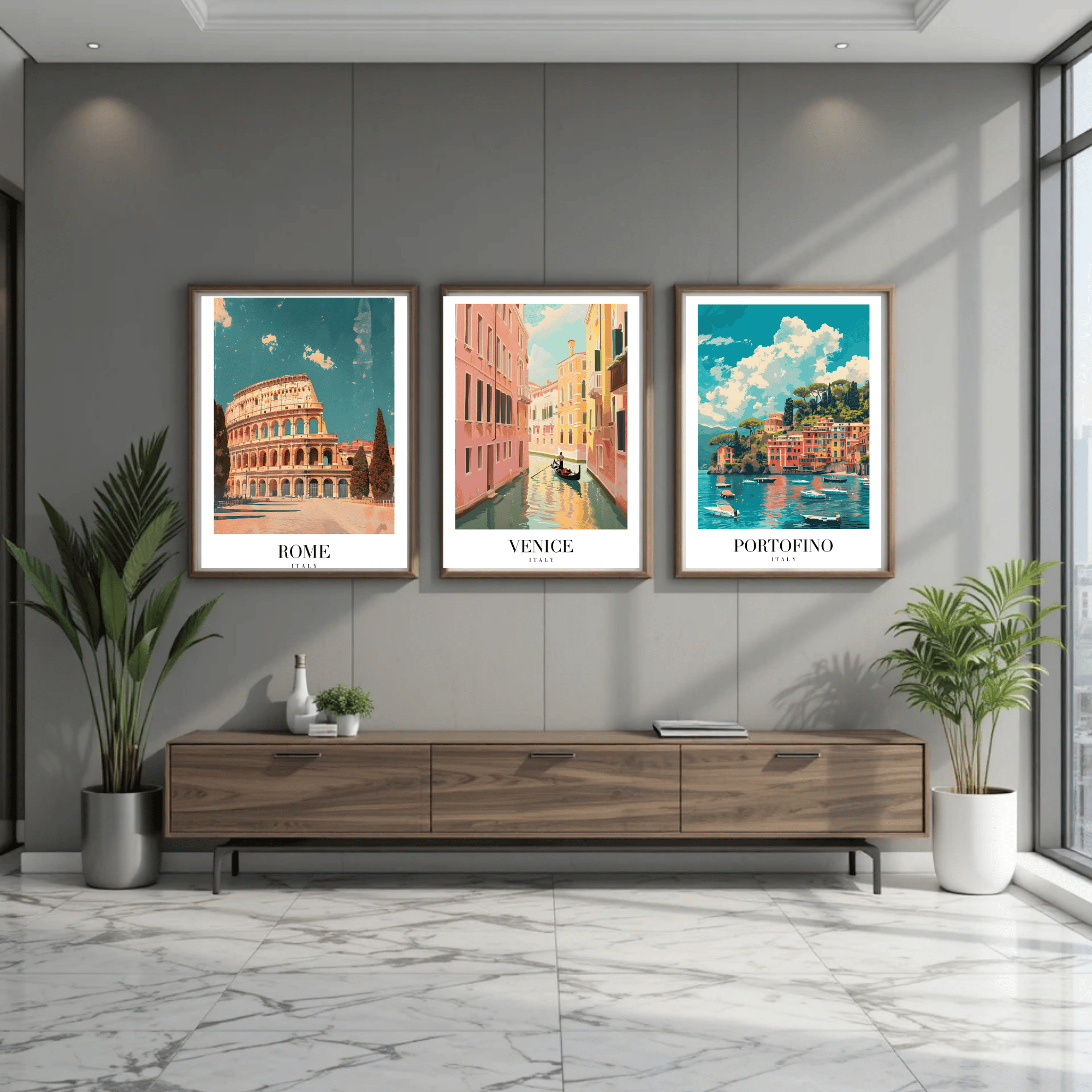 Italian Travel Poster Set