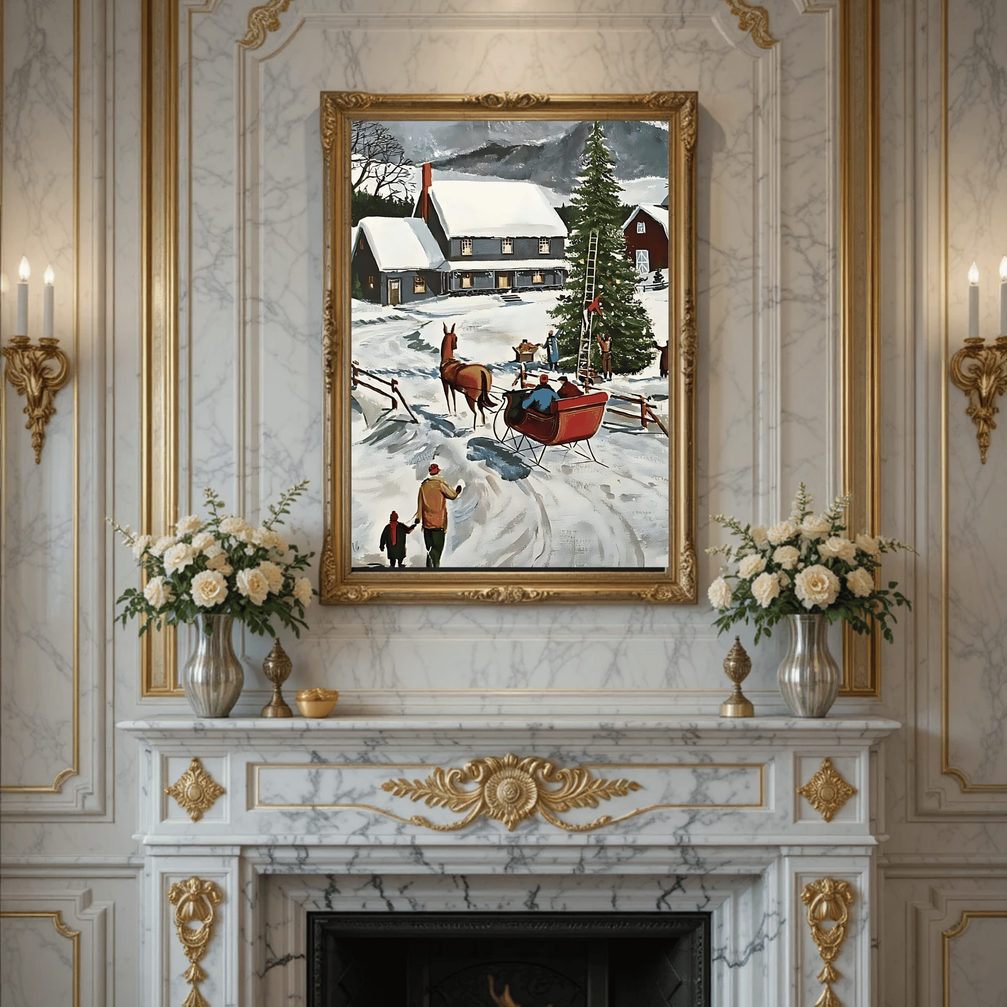 Set of 4 Dark Christmas Prints