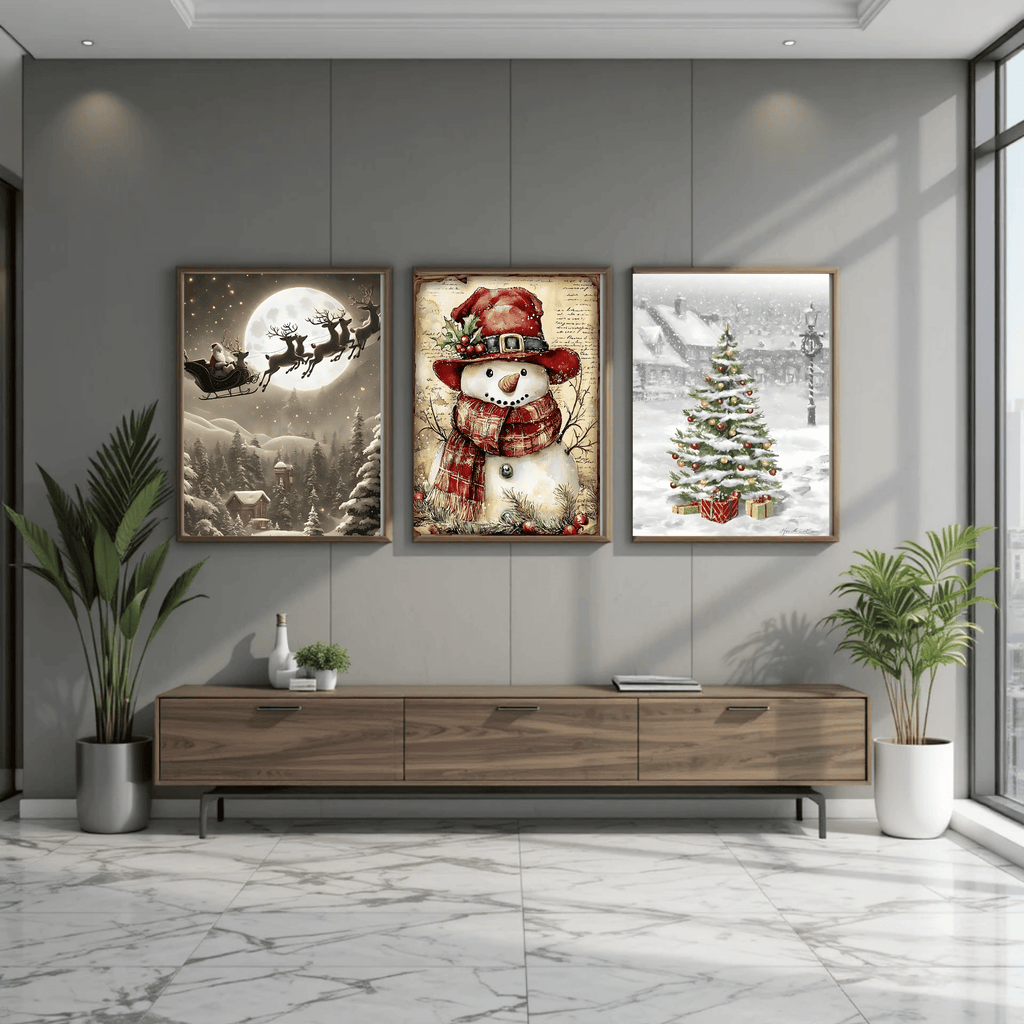 Set of 4 Dark Christmas Prints