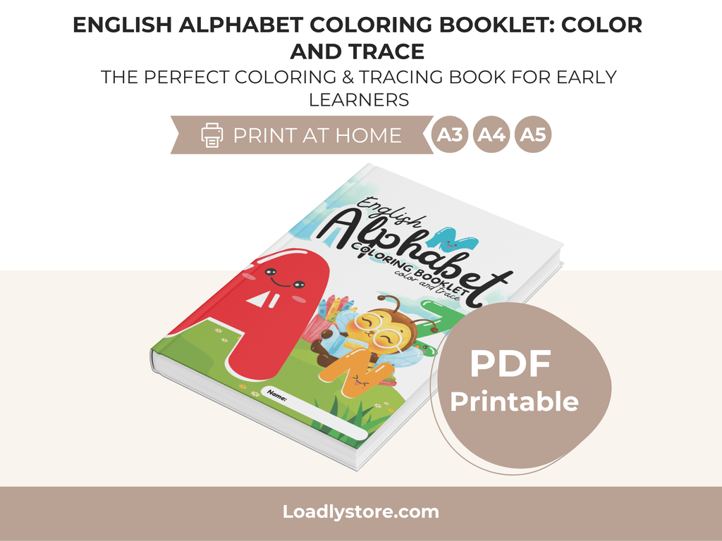 English Alphabet Coloring Booklet: Color and Trace