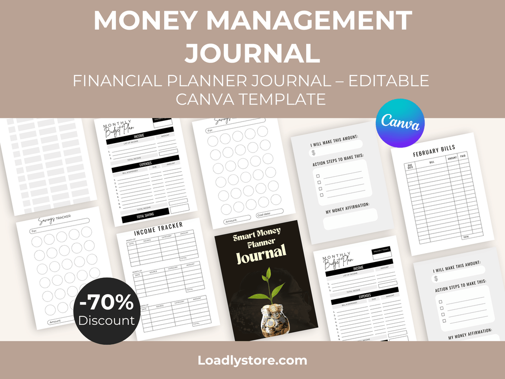 Smart Money Planner Journal – Editable Canva Template